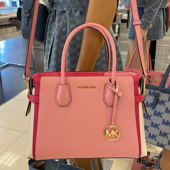 MICHAEL KORS
Mercer Medium Top Zip Color-Block Belted Satchel Crossbody Purse - Picture 9 of 16